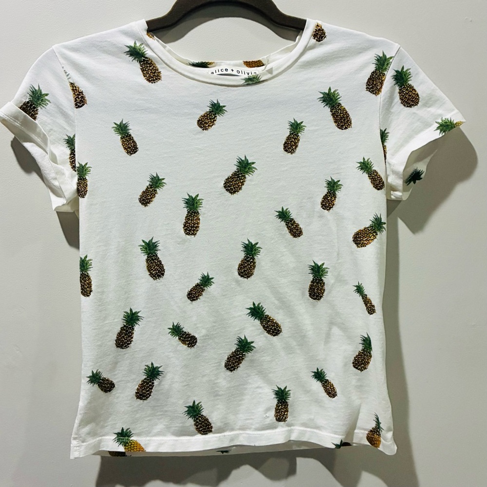 Alice and Olivia pineapple tee